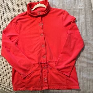 Classic Elements Large Snap Front Coral Jacket Sz M